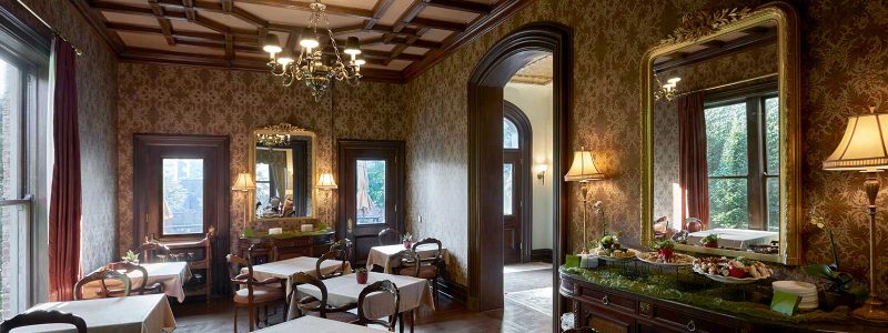 wide angle of the wheeler mansion dining area
